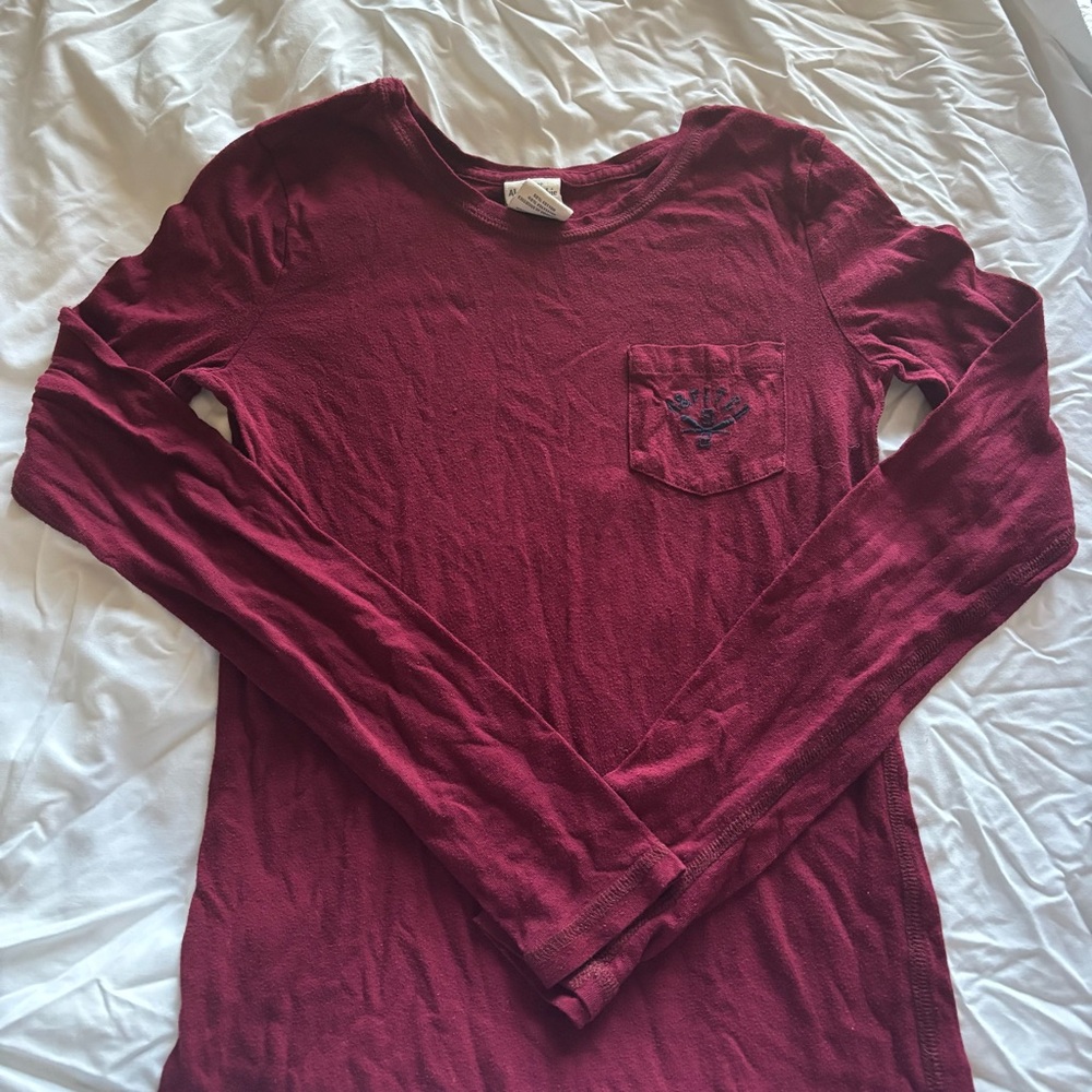 Vintage Abercrombie & Fitch Maroon Long Sleeve Shirt